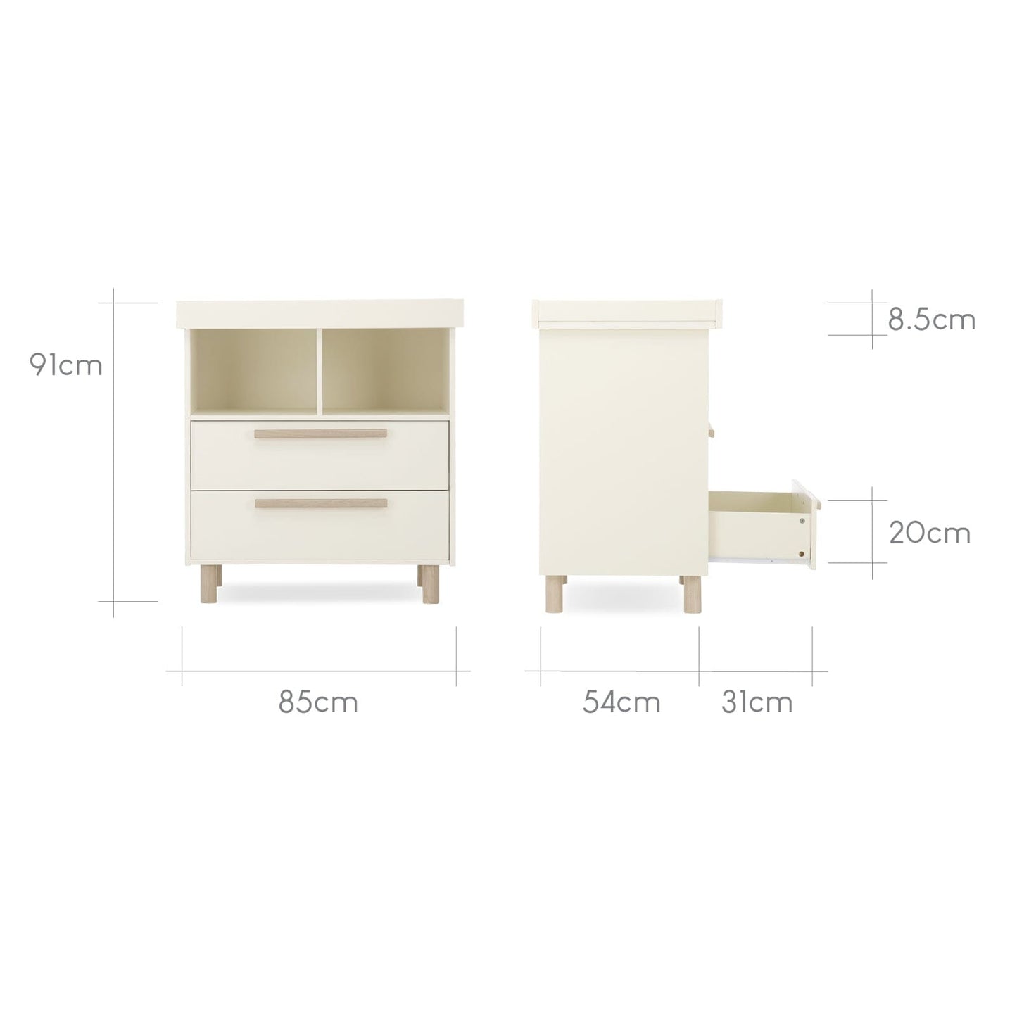 Harper Dresser Changer - Cream & Ash