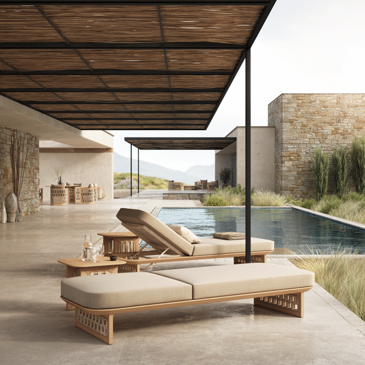 N2 Sun Lounger Light Teak