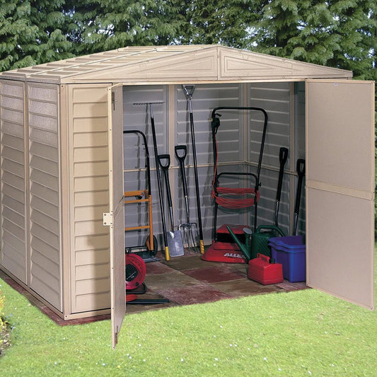 Saffron 8x5ft Vinyl Garden Shed with Foundation Kit