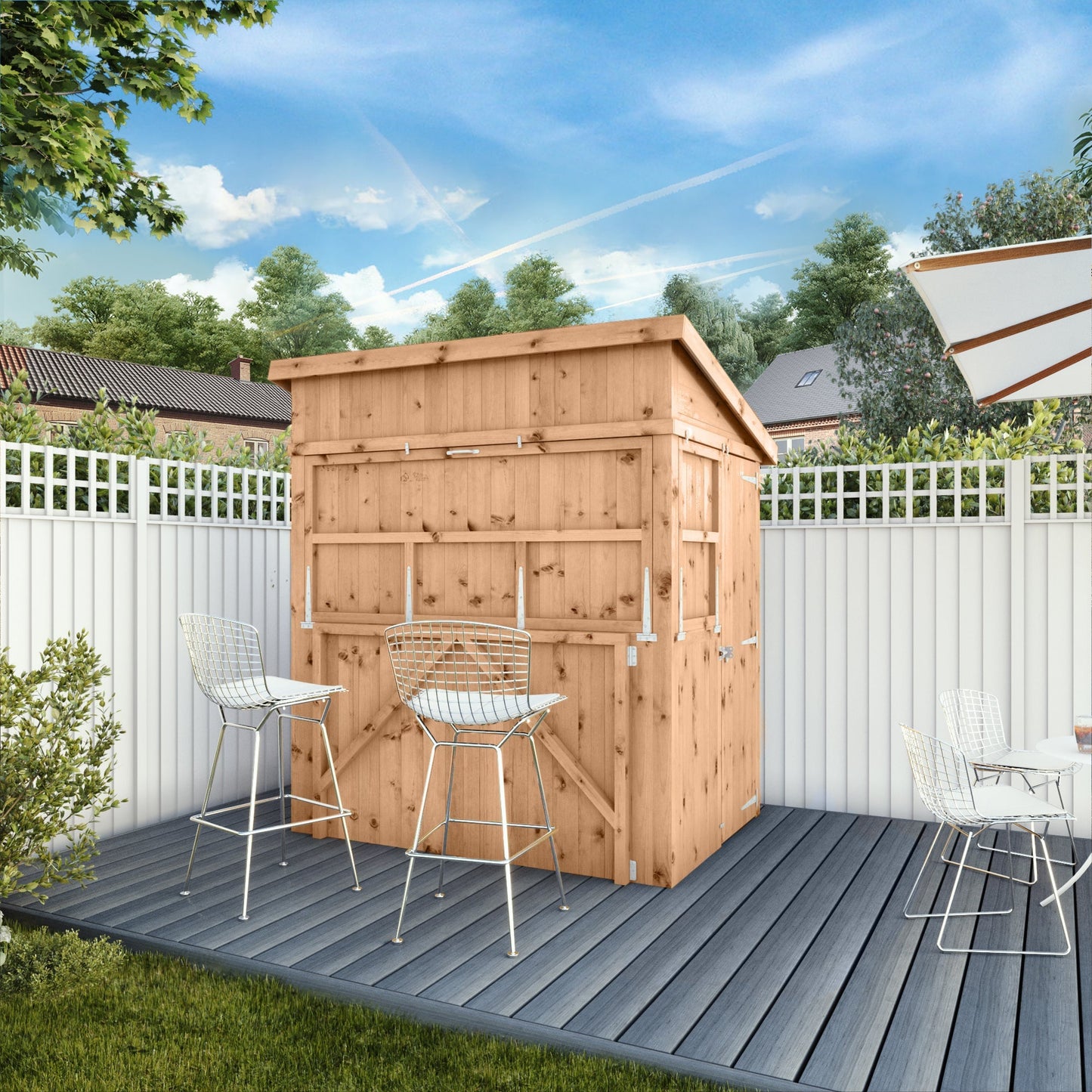 Mercia 6 x 4 Premium Pressure Treated Garden Bar With Shutters