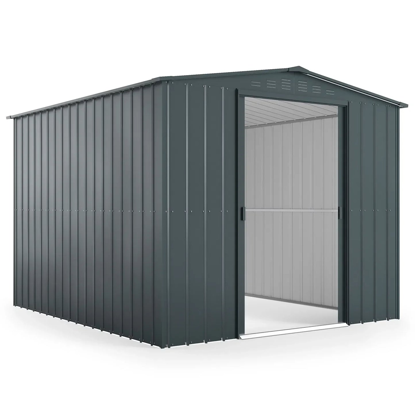 Globel Apex Metal Garden Shed - Choose Size