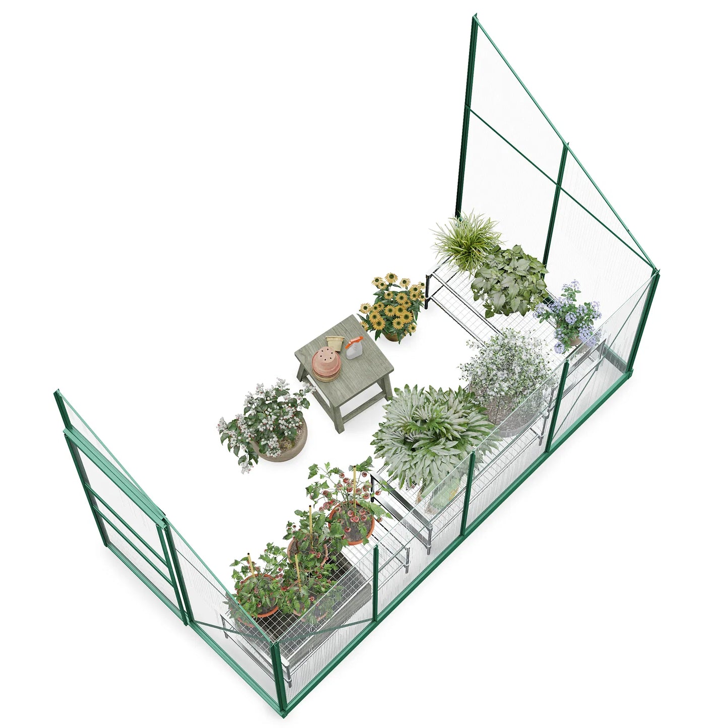 Polycarbonate Lean-To Greenhouse - Choose Size