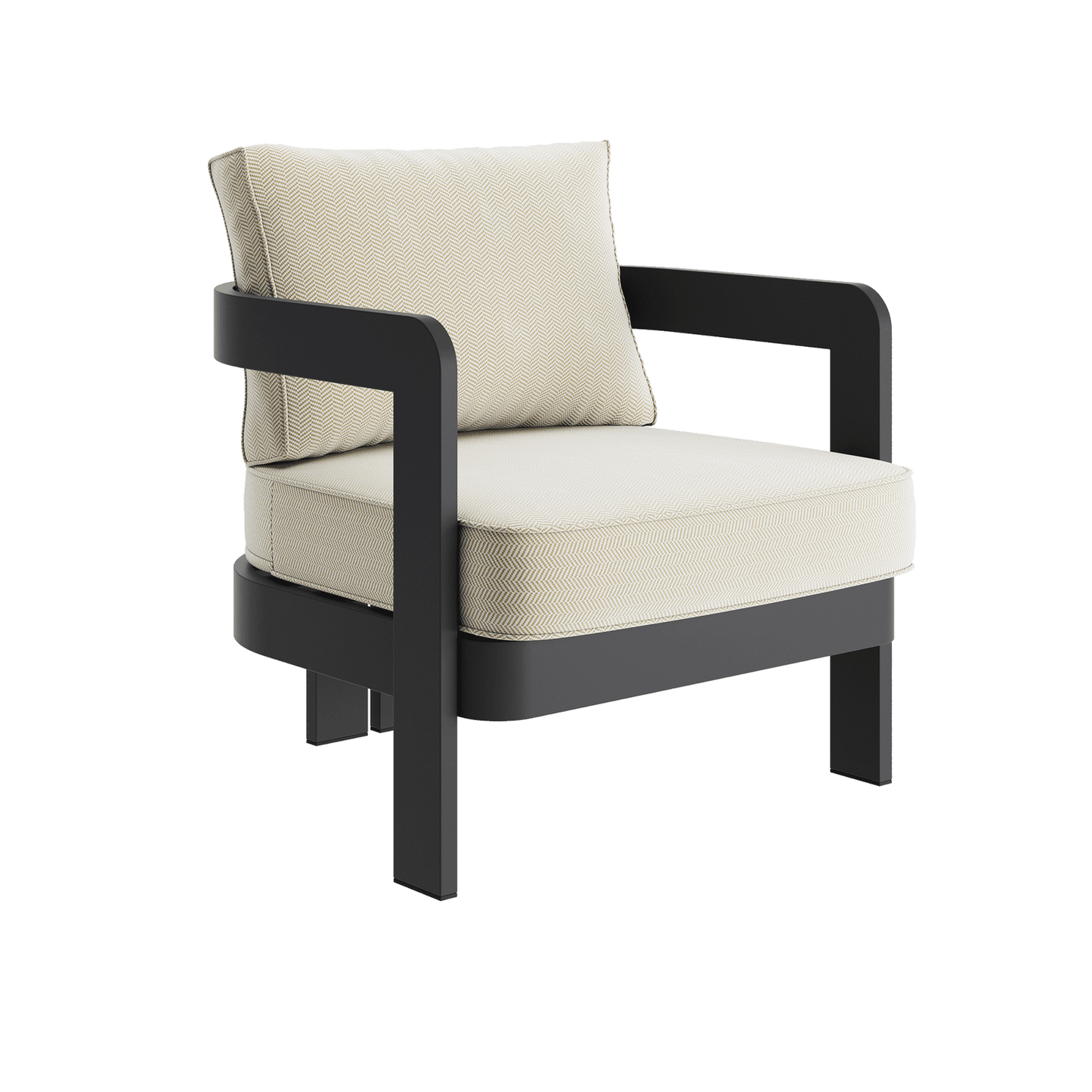 N3 Kohl Lounge Chair Pearl Herringbone