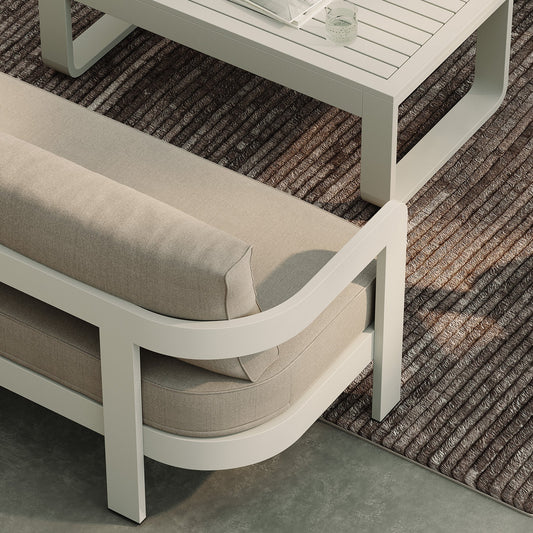 N3 Stone Three Seater Sofa Sand Canvas