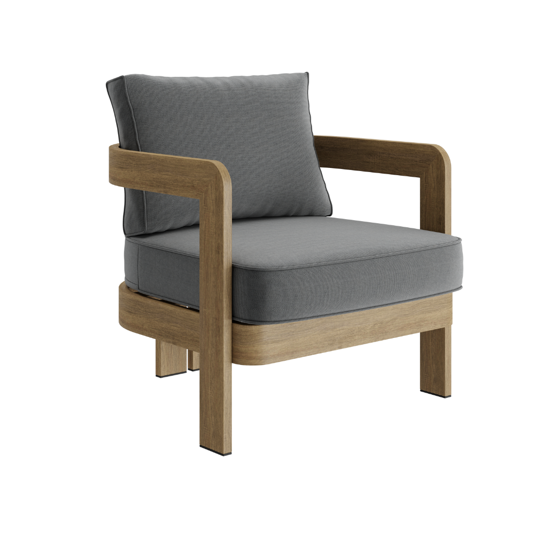 N3 Oak Lounge Chair Smoke Weave