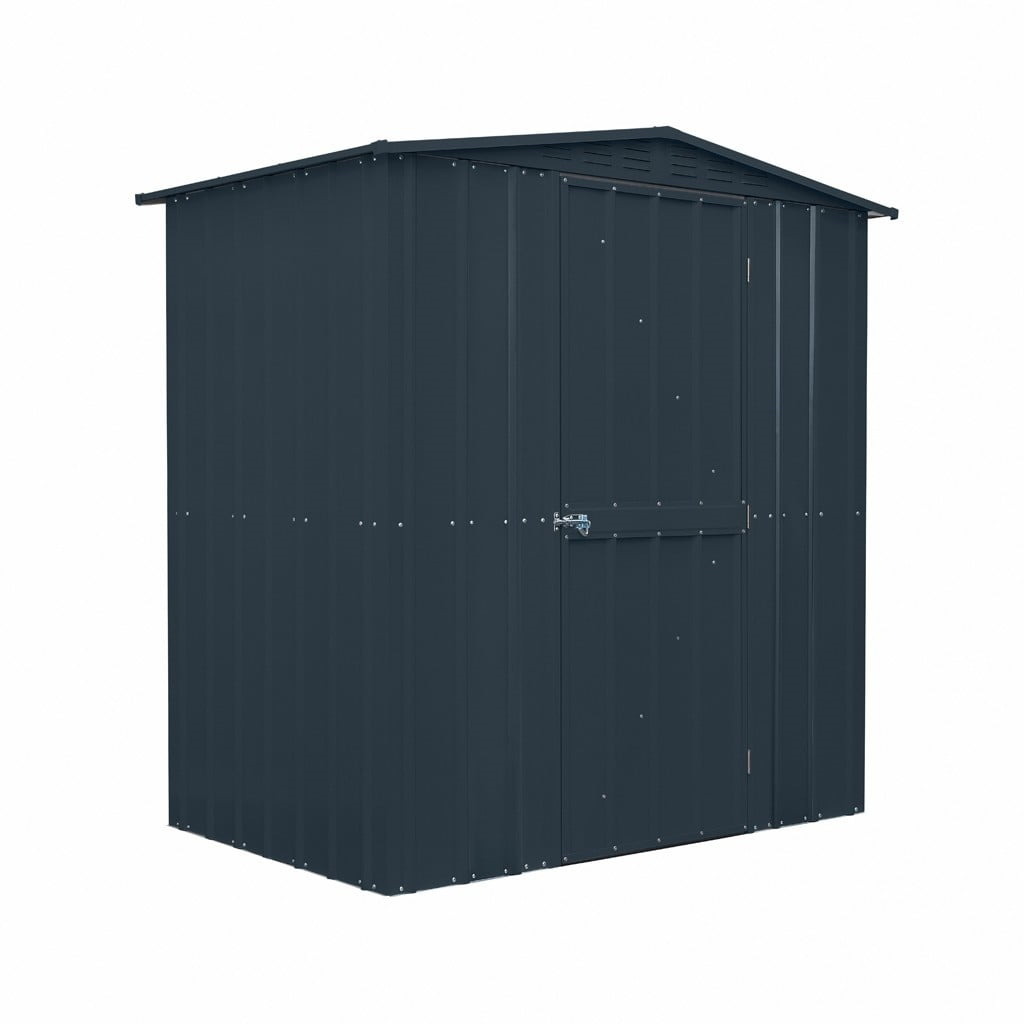 Globel 6x4ft Apex Hinged Single Door Garden Shed - Grey