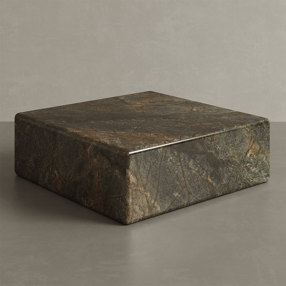 Cerazo Marble Coffee Table, Forest Green