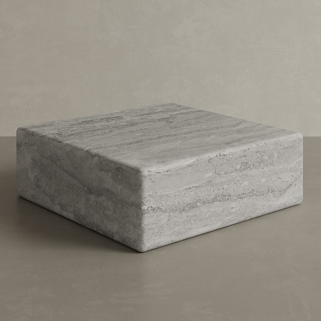 Cerazo Travertine Coffee Table, Grey