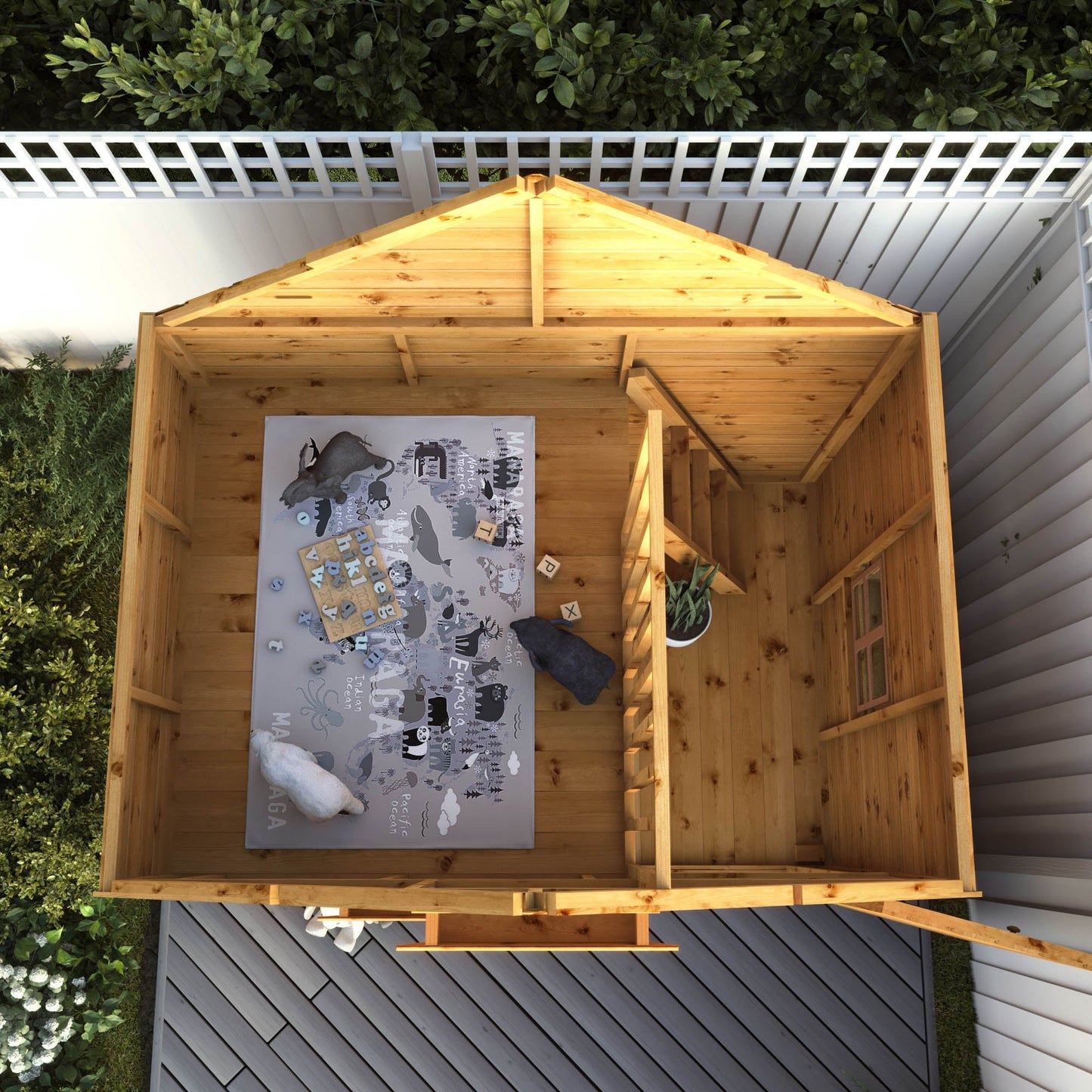 Mercia 8 x 6 Double Storey Swiss Cottage Playhouse