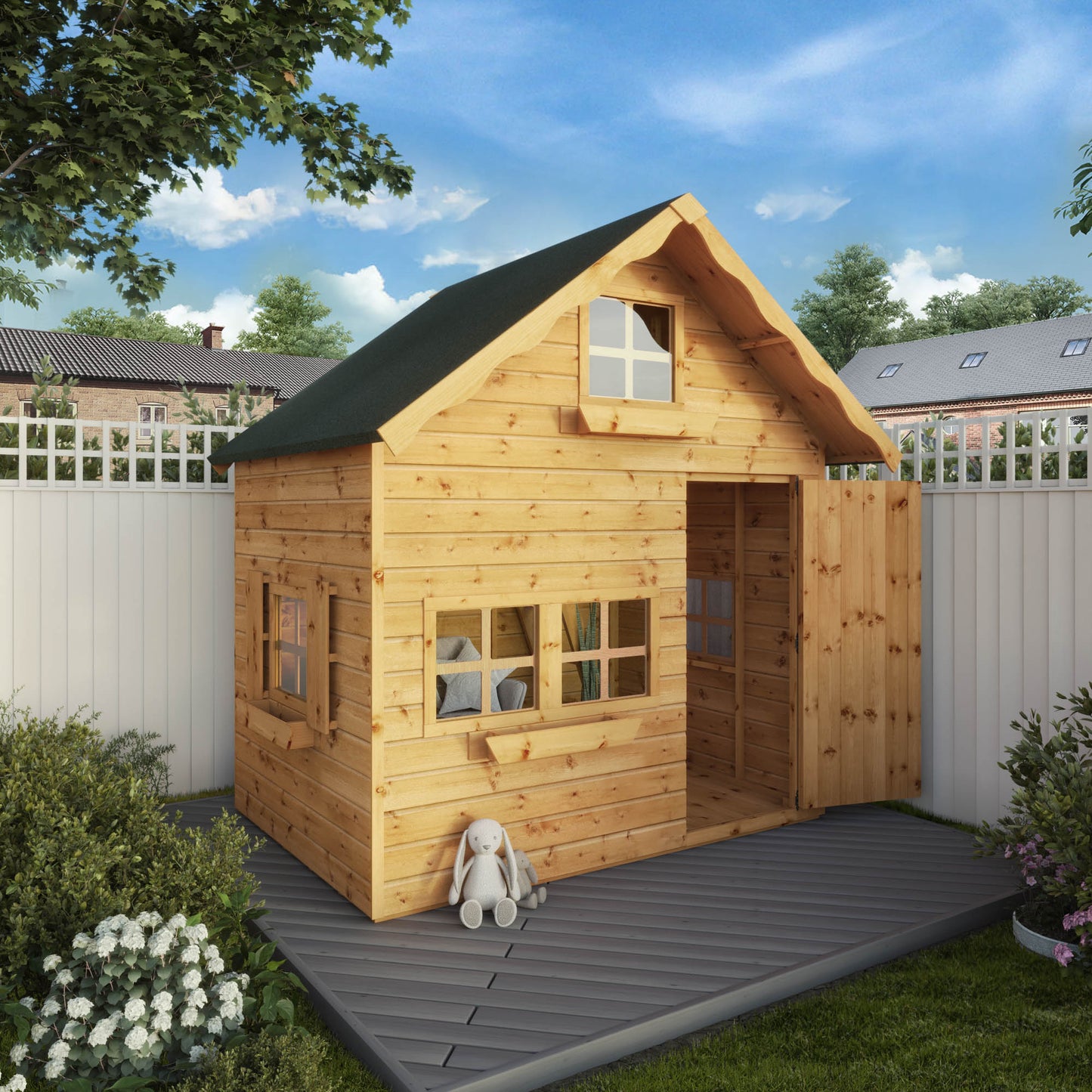 Mercia 8 x 6 Double Storey Swiss Cottage Playhouse