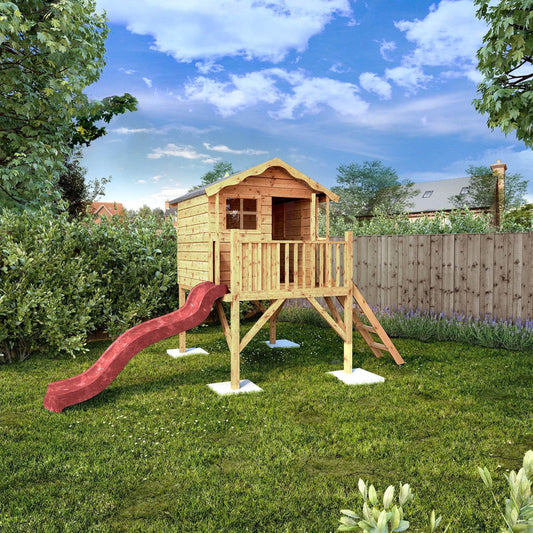 Mercia Poppy 5 x 10 Tower Wooden Playhouse with Slide