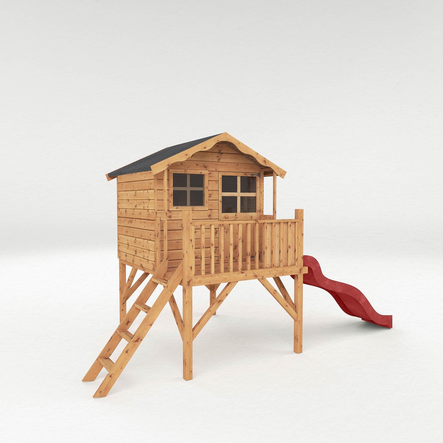 Mercia Poppy 5 x 10 Tower Wooden Playhouse with Slide