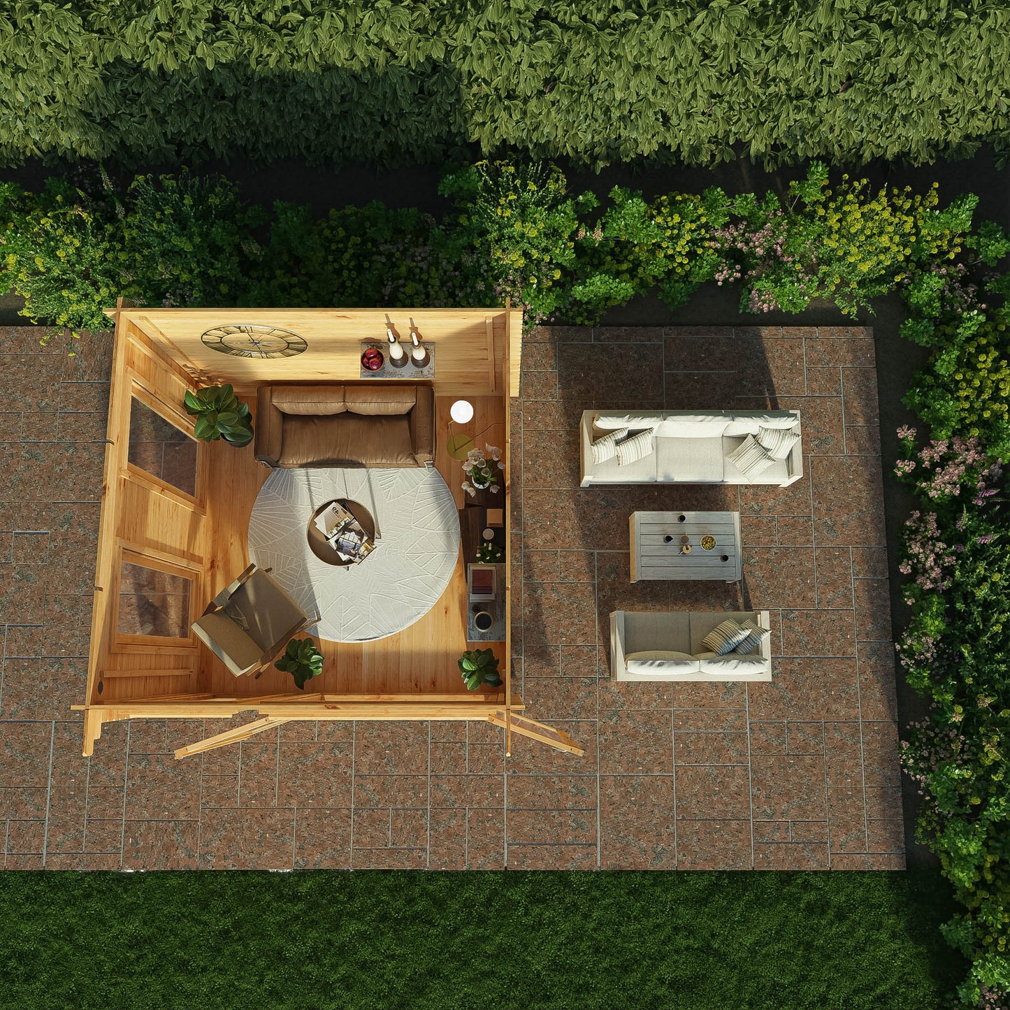 Mercia 3m x 3m Premium Wren Pent Log Cabin - 28mm