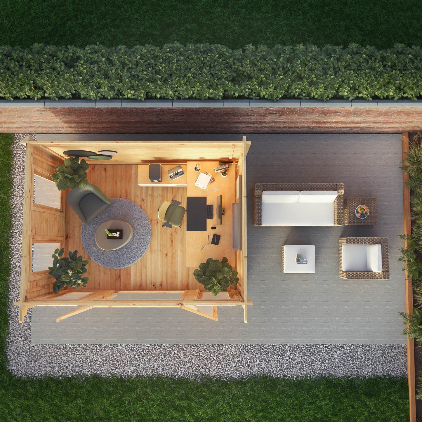 Mercia 4m x 3m Premium Wren Pent Log Cabin - 28mm