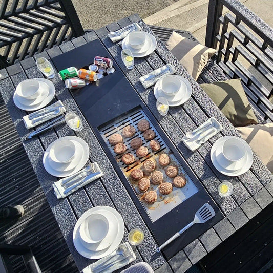 The Brixham 6-8 Person Electric Grill Table Set