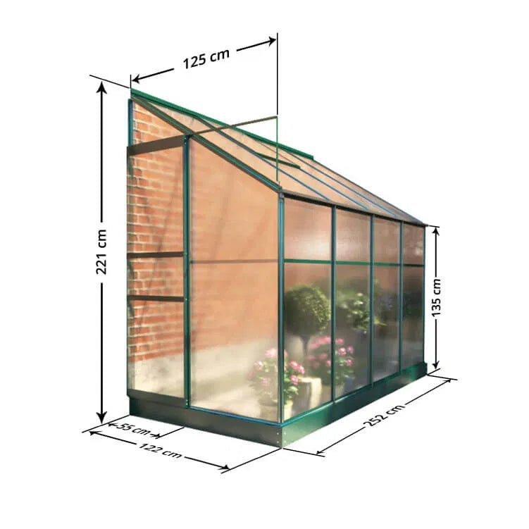 Polycarbonate Lean-To Greenhouse - Choose Size