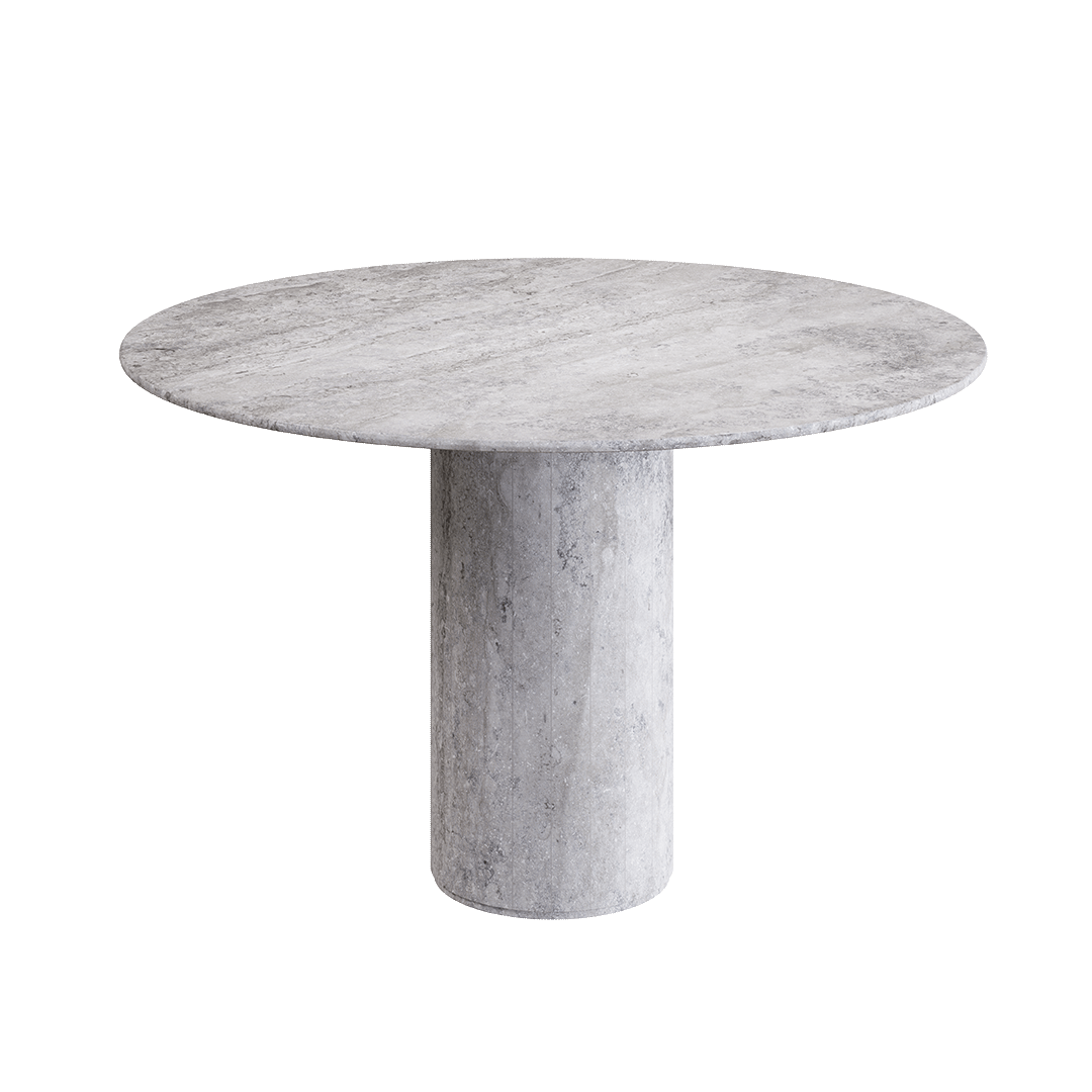 Golia Travertine Dining Table, Grey