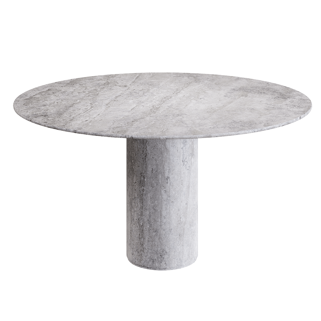Golia Travertine Dining Table, Grey
