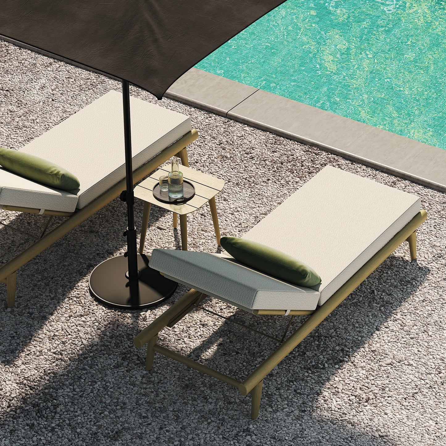 N1 Sun Lounger Light Teak