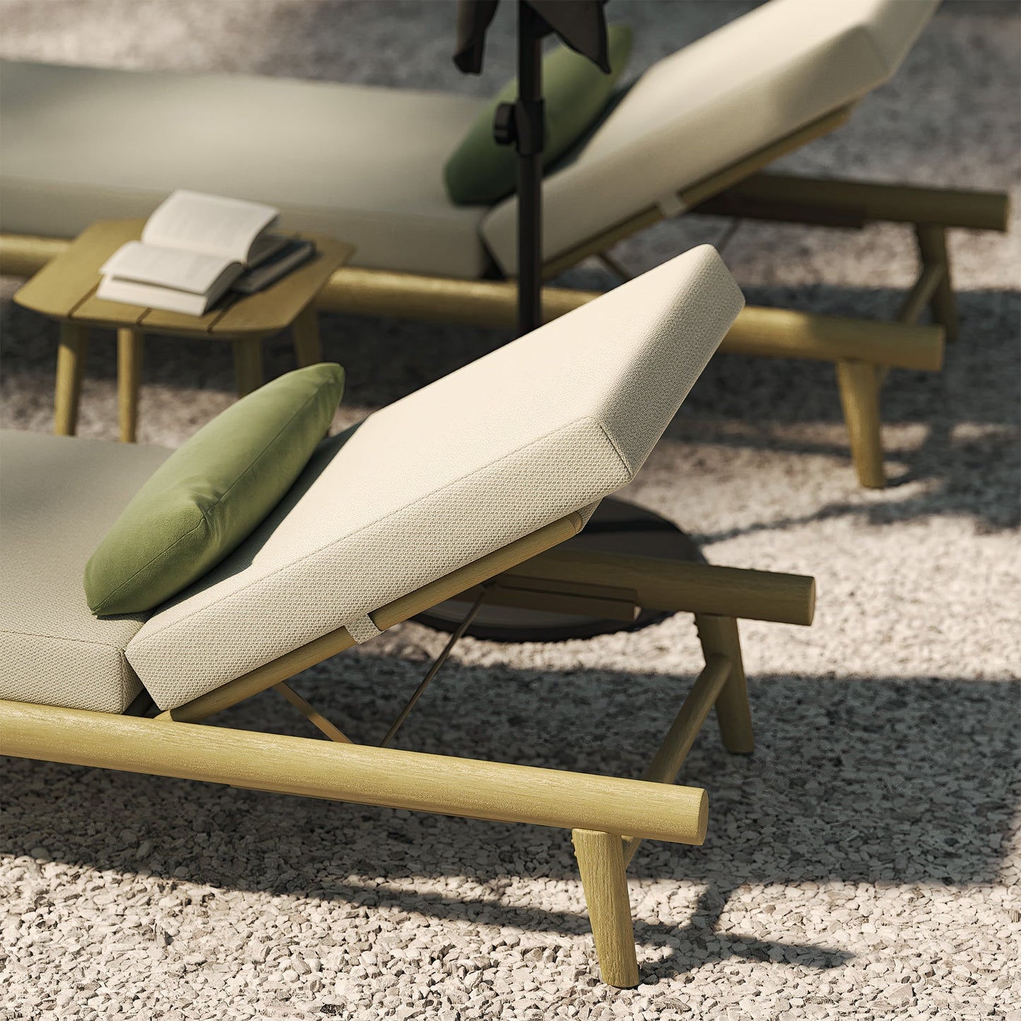 N1 Sun Lounger Light Teak