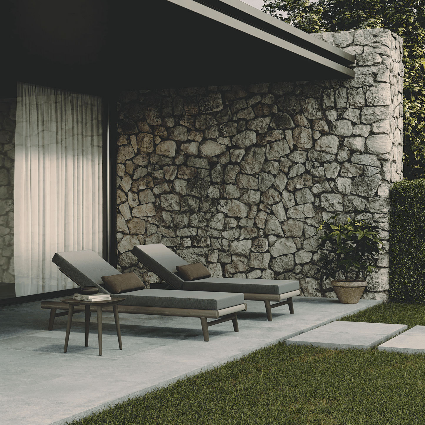 N1 Sun Lounger Dark Teak