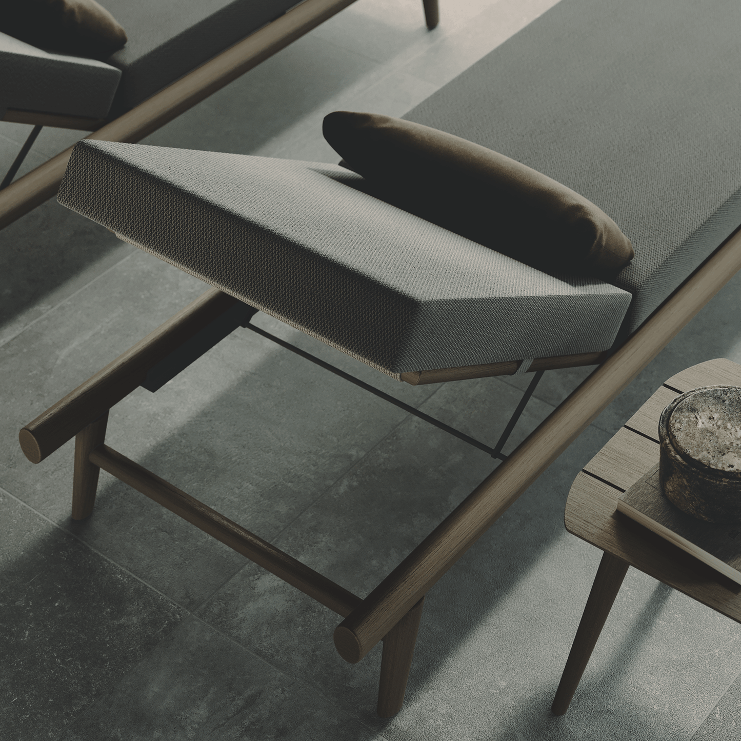 N1 Sun Lounger Dark Teak
