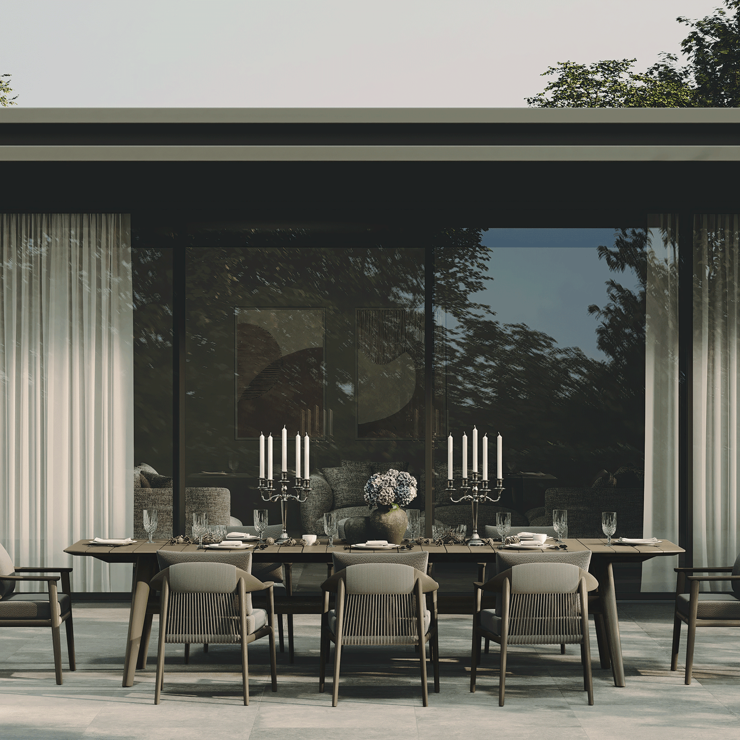 N1 Dining Table Dark Teak