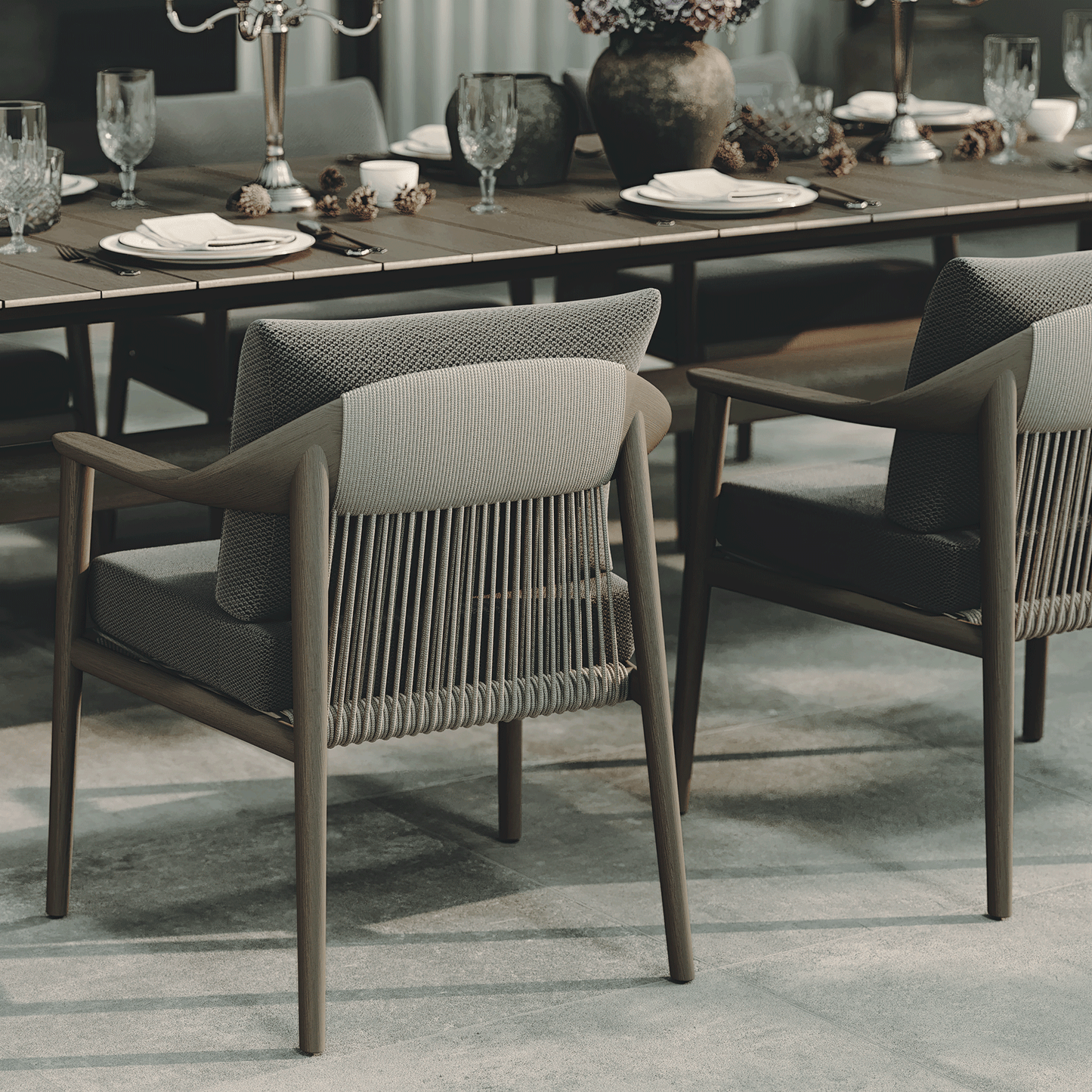 N1 Dining Chair Dark Teak