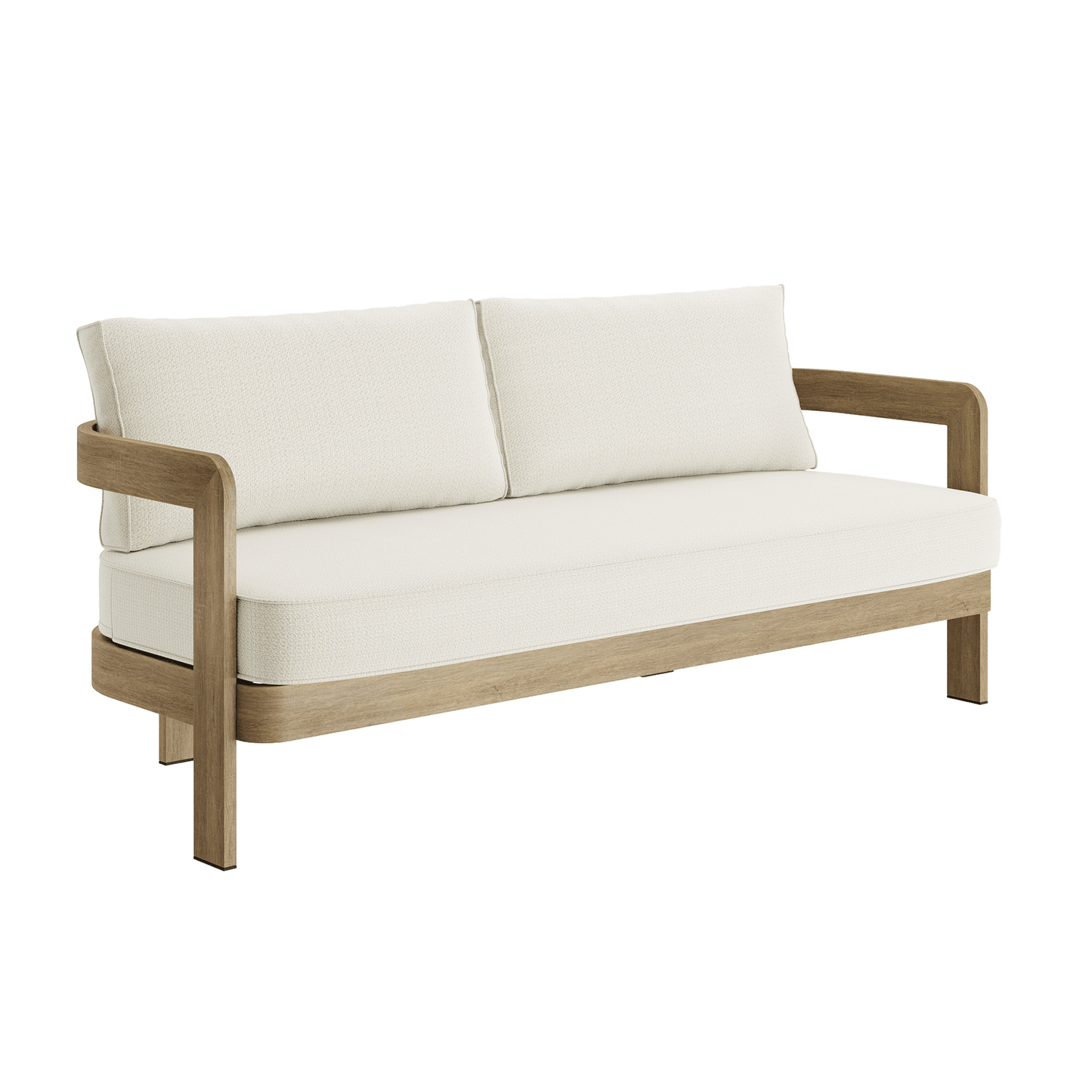 N3 Oak Three Seater Sofa Cirrus Textured Weave