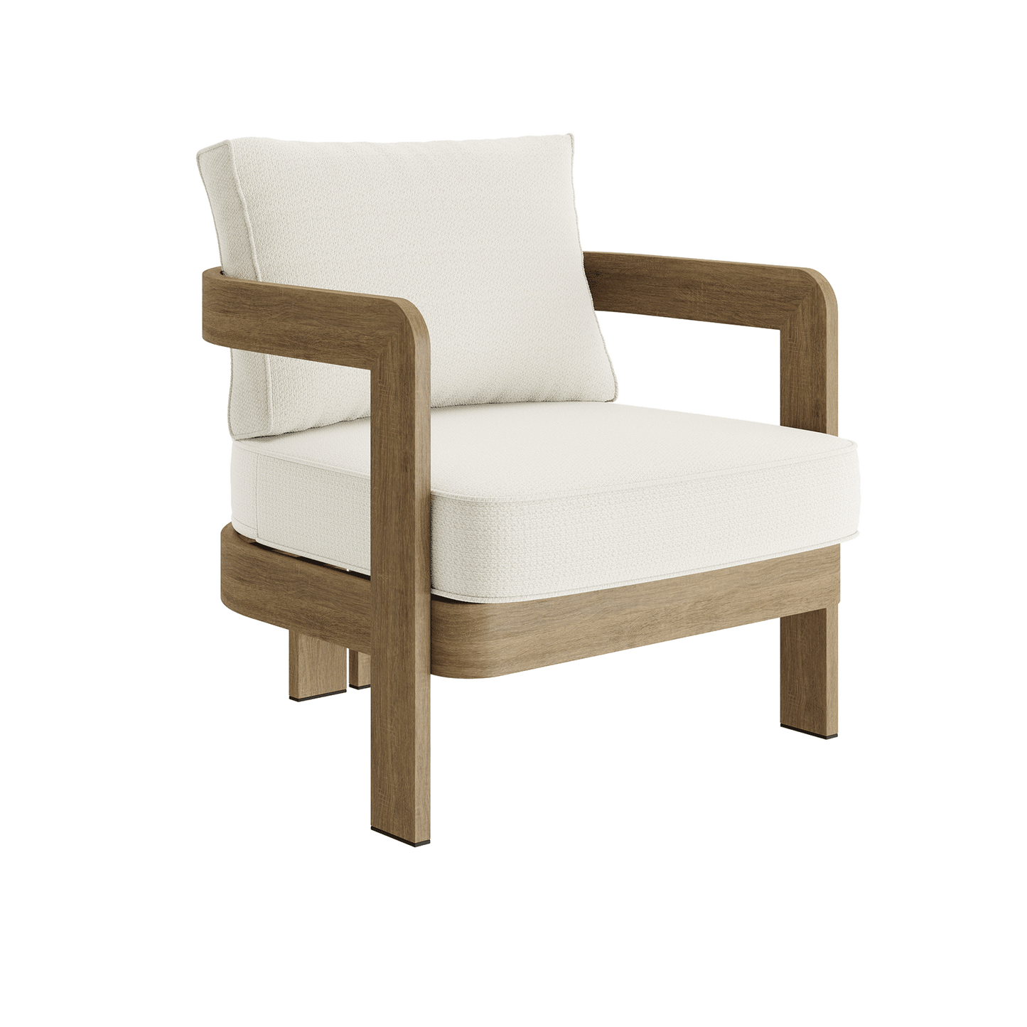 N3 Oak Lounge Chair Cirrus Textured Weave