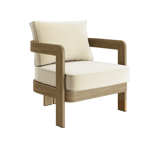 N3 Oak Lounge Chair Pearl Herringbone