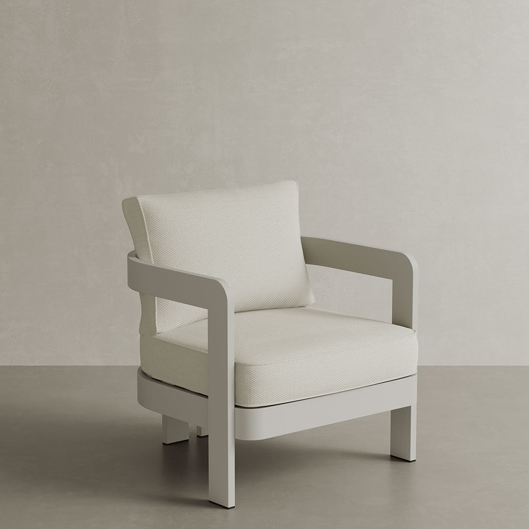 N3 Stone Lounge Chair Cirrus Textured Weave