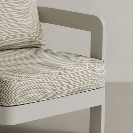 N3 Stone Lounge Chair Pearl Herringbone