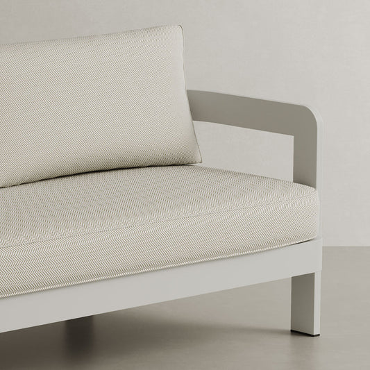 N3 Stone Three Seater Sofa Pearl Herringbone