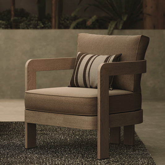 N3 Oak Lounge Chair Wheat Canvas