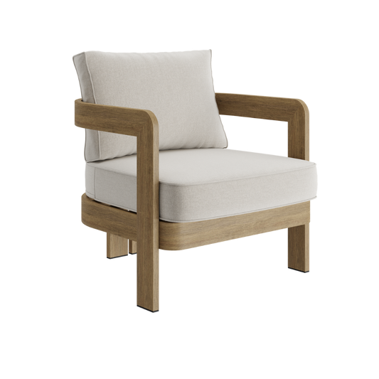 N3 Oak Lounge Chair Bone Canvas