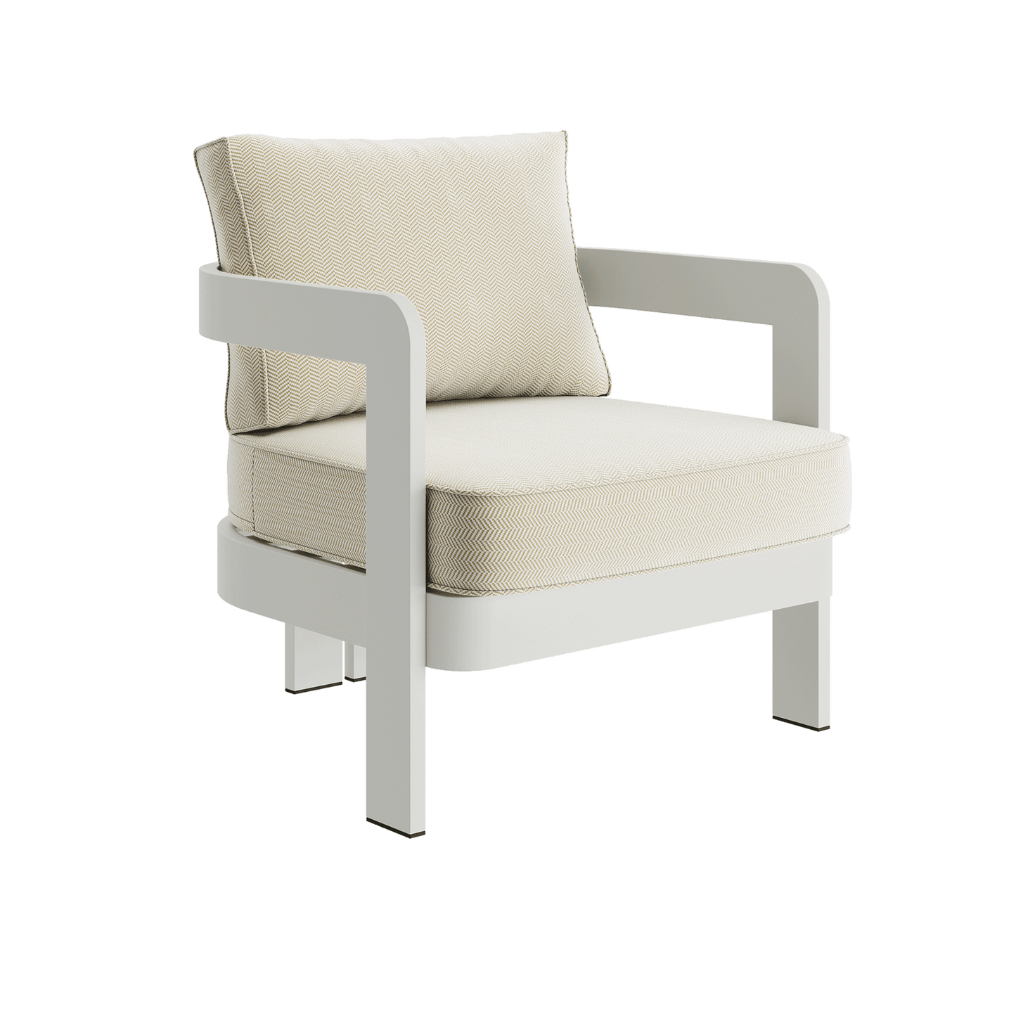 N3 Stone Lounge Chair Pearl Herringbone