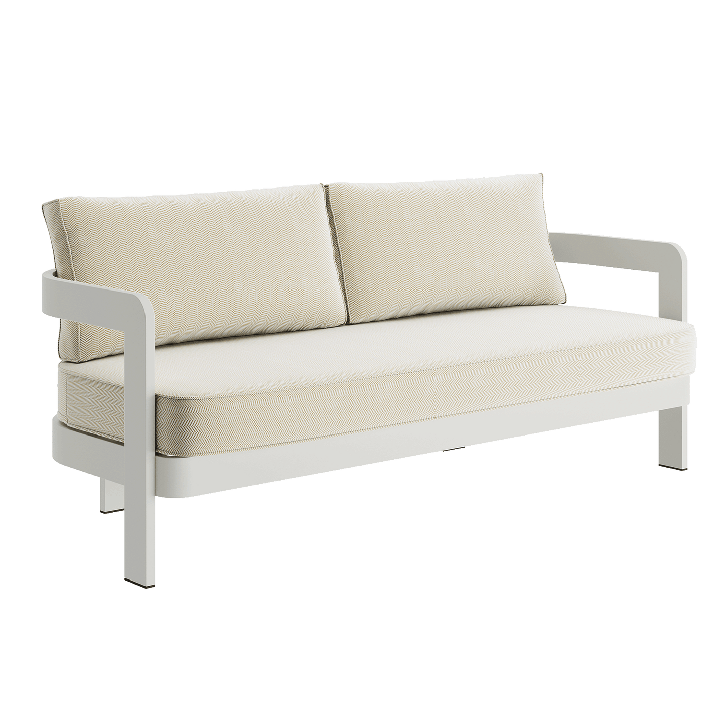 N3 Stone Three Seater Sofa Pearl Herringbone