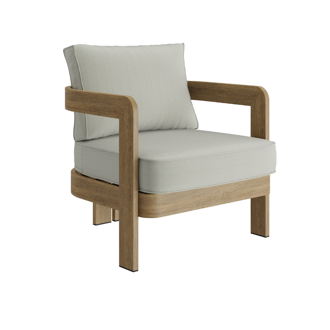 N3 Oak Lounge Chair Sage Twill