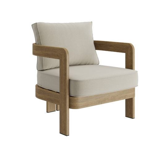 N3 Oak Lounge Chair Sand Canvas