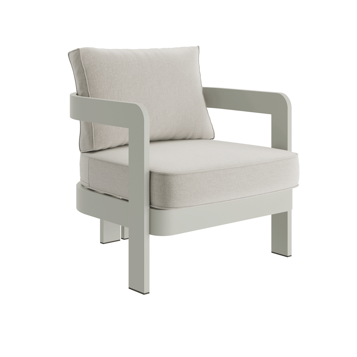 N3 Taupe Lounge Chair Bone Canvas
