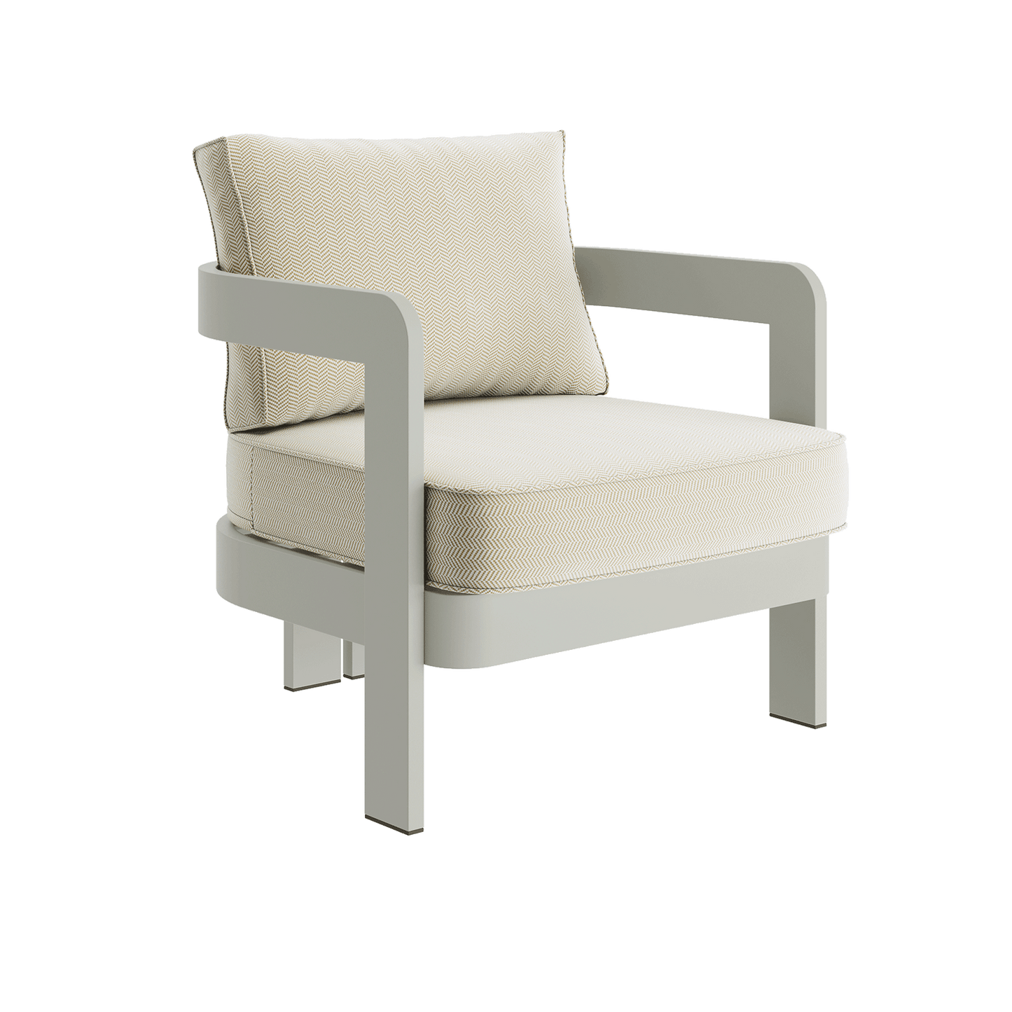 N3 Taupe Lounge Chair Pearl Herringbone