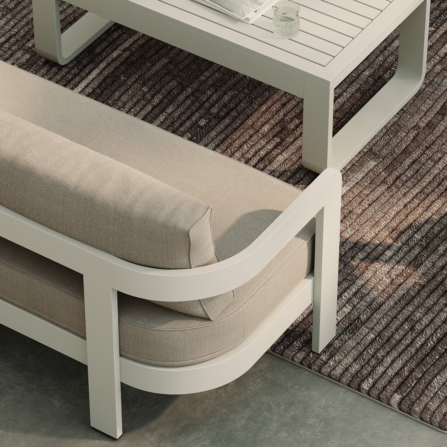 N3 Stone Three Seater Sofa Sand Canvas