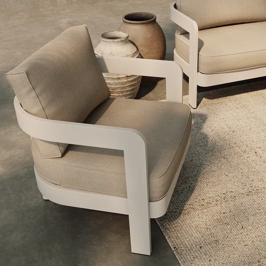 N3 Stone Lounge Chair Sand Canvas