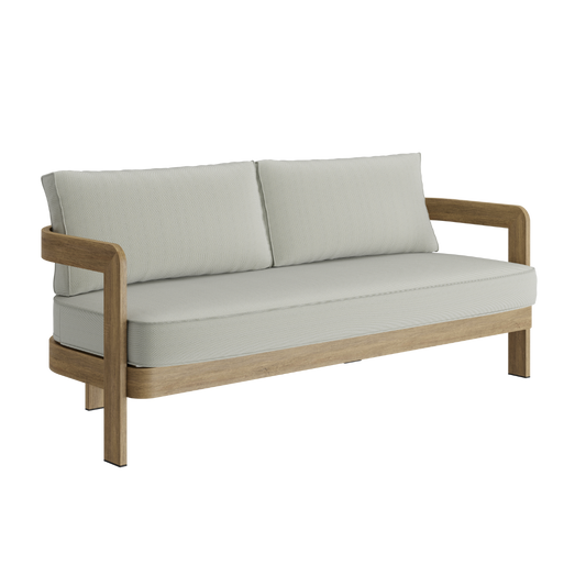 N3 Oak Three Seater Sofa Sage Twill