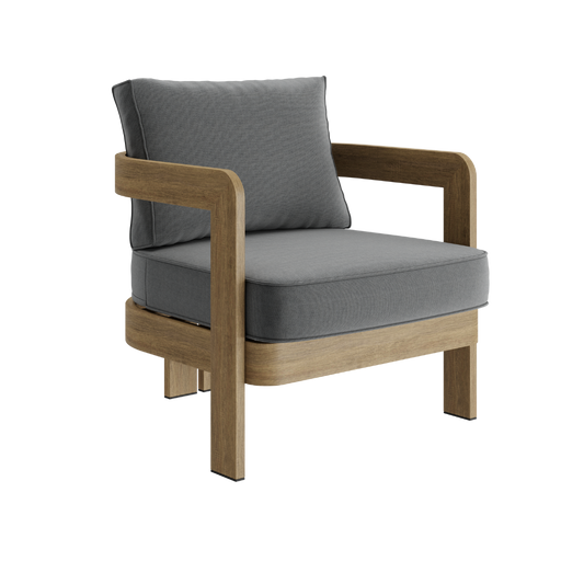 N3 Oak Lounge Chair Smoke Weave