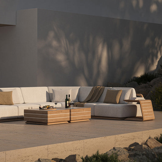 N6 Coffee Table with Storage Light Stone