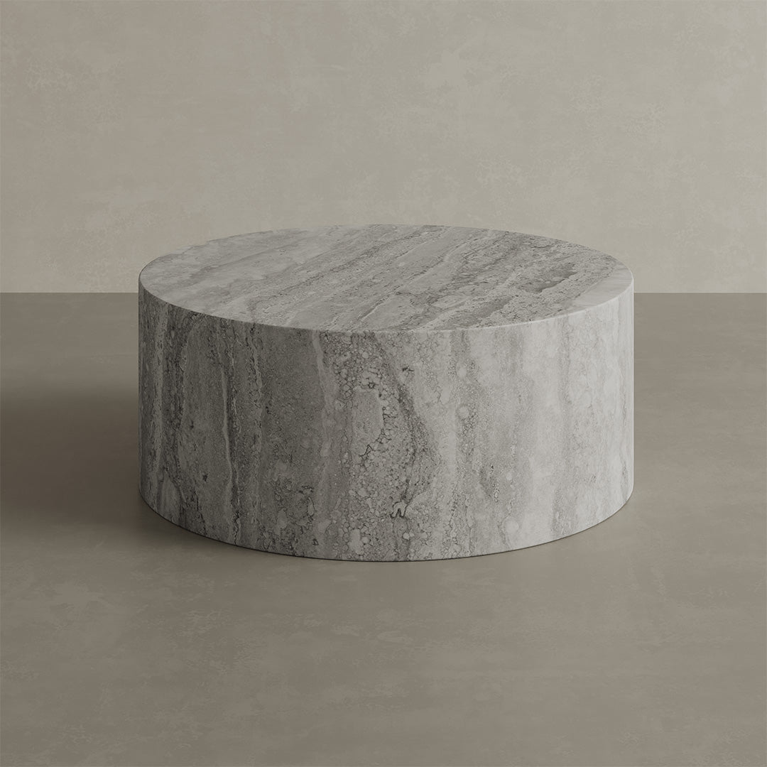 Porto Travertine Coffee Table, Grey