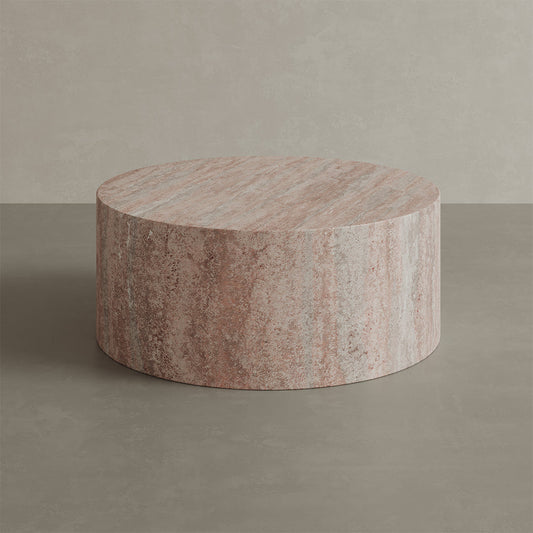 Porto Travertine Coffee Table, Red