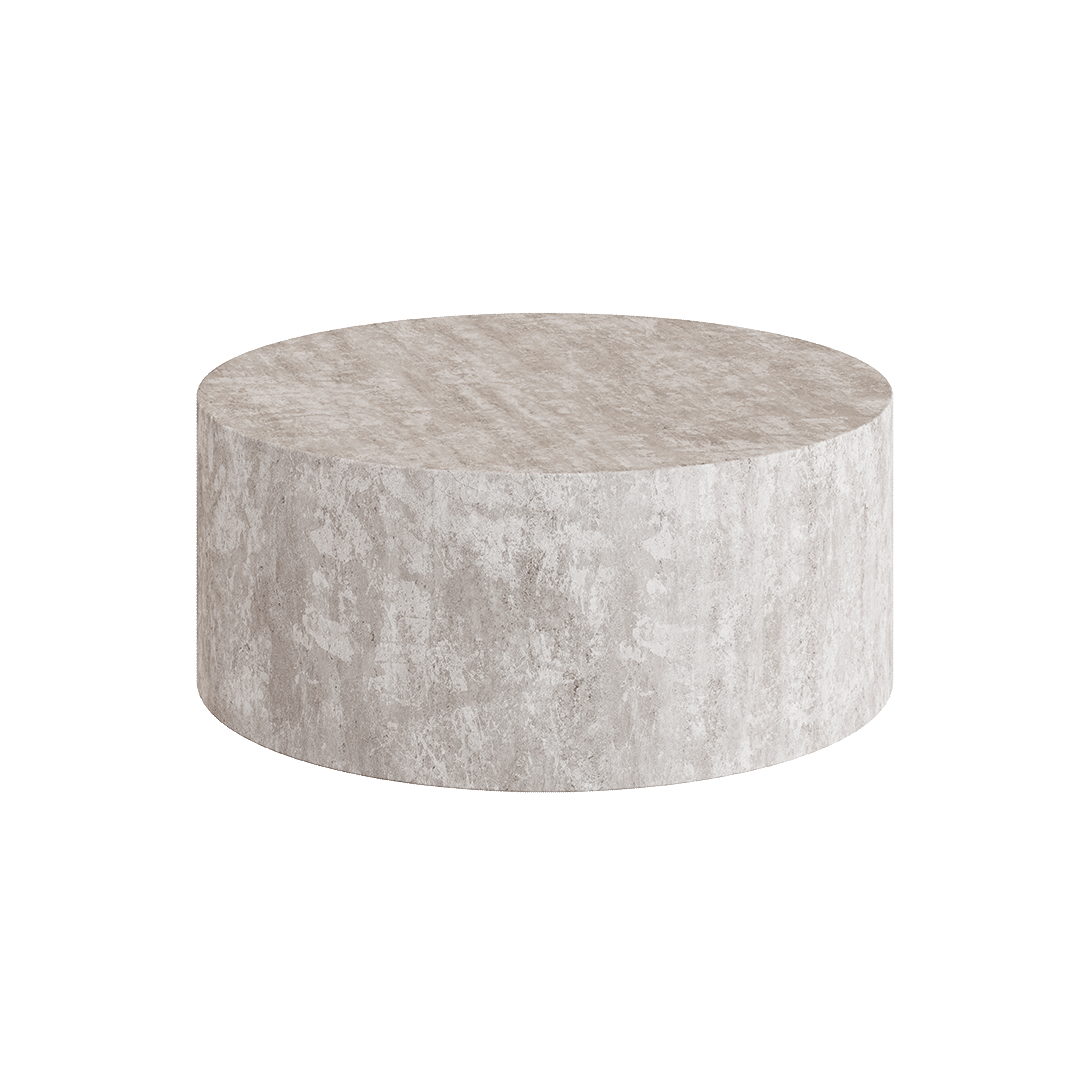 Porto Travertine Coffee Table, White